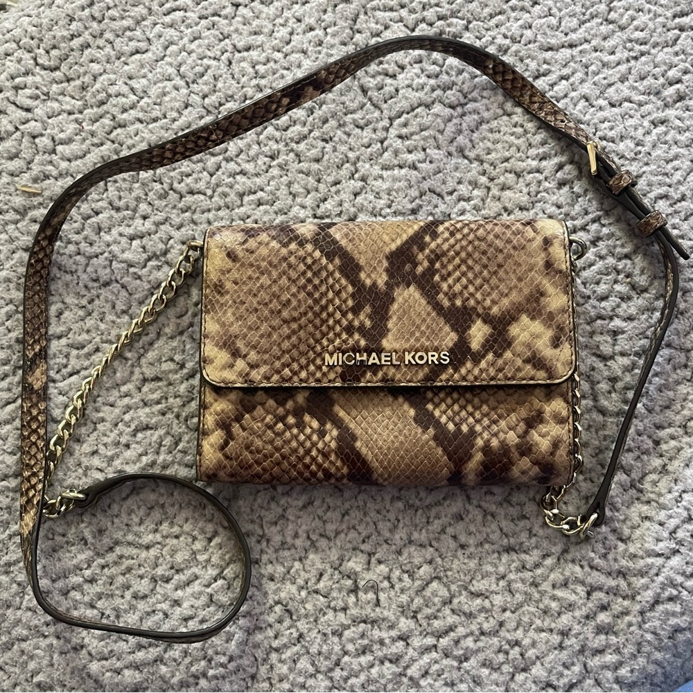Michael Kors Embossed Snakeskin Crossbody Bag
